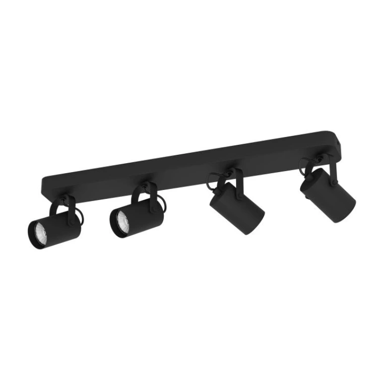 Спот sorego, black, eglo, 4xGU10, warm white, 4x250lm, 900333