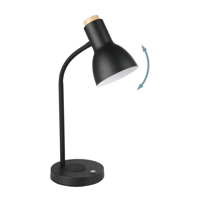Работна лампа veradal-qi, black/brown, eglo, led 6w, warm white, 720lm, 900628