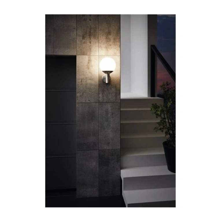 Градински аплик nisia-z, stainless steel/white, eglo, 1xE27, warm white-neutral white- cold white, rgb, 900265