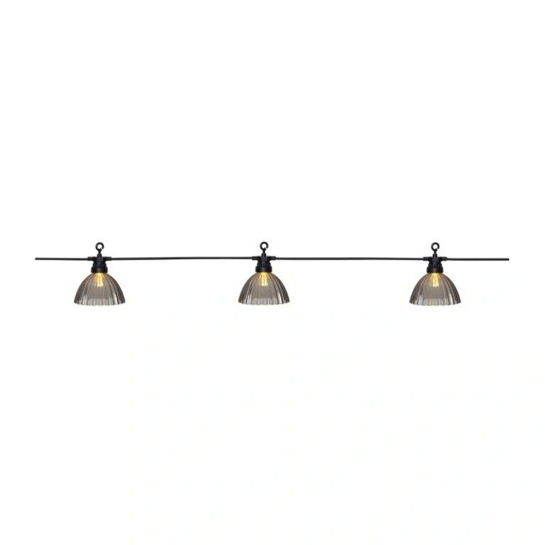 Градинска светеща верига cubone, grey/black/transparent, eglo, 12xled 0.066w, warm white, 900215
