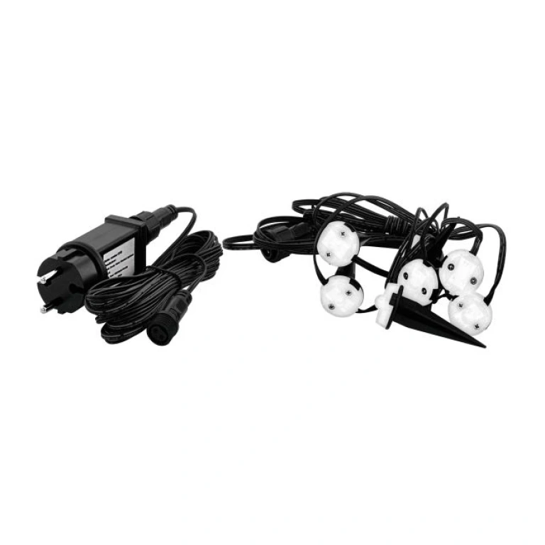 Градинска светеща верига spinetoli 2, black/transparent, eglo, 6xled 0.4w, warm white, 162lm, 900117