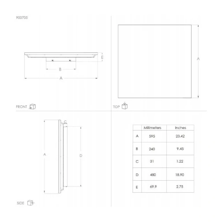 Led панел turcona-b, white, eglo, led 32w, neutral white, 4350lm, 900705