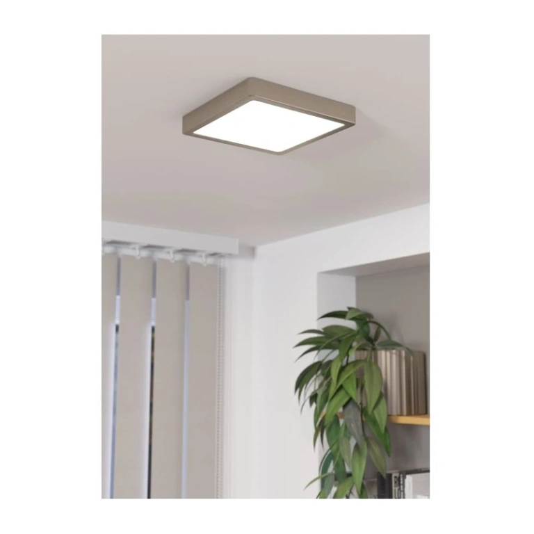  led панел за външен монтаж fueva 5, satin nickel/white, eglo, led 17w, warm white, 2000lm, 900594
