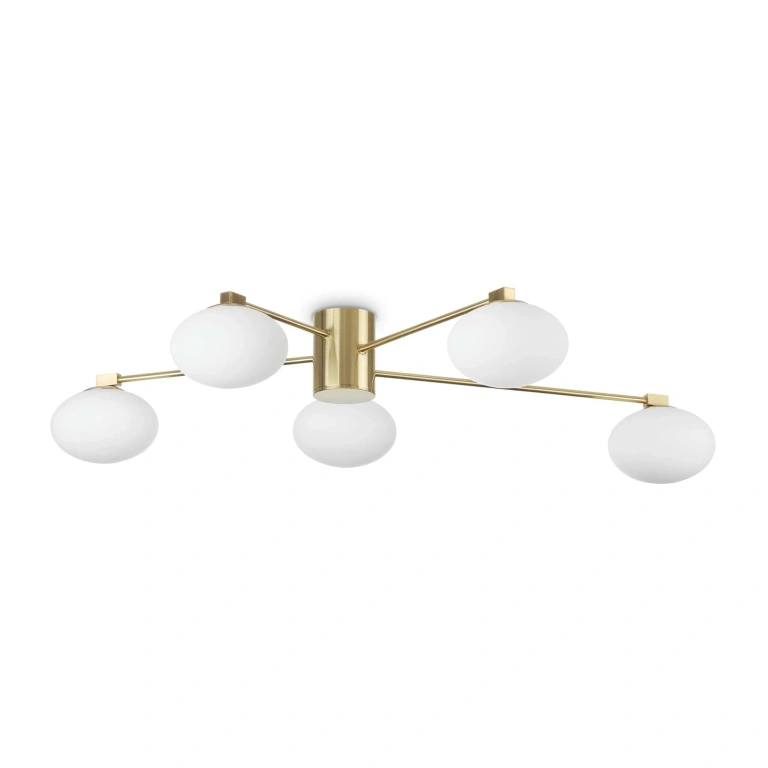 плафон hermes, satin brass, ideal lux, 5xG9, 3000k, 370lm, 288277