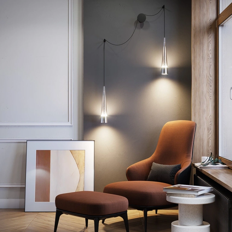 Аплик sintesi, chrome, maytoni, led 24w, 3000k, 1200lm, p090wl-l24ch3k