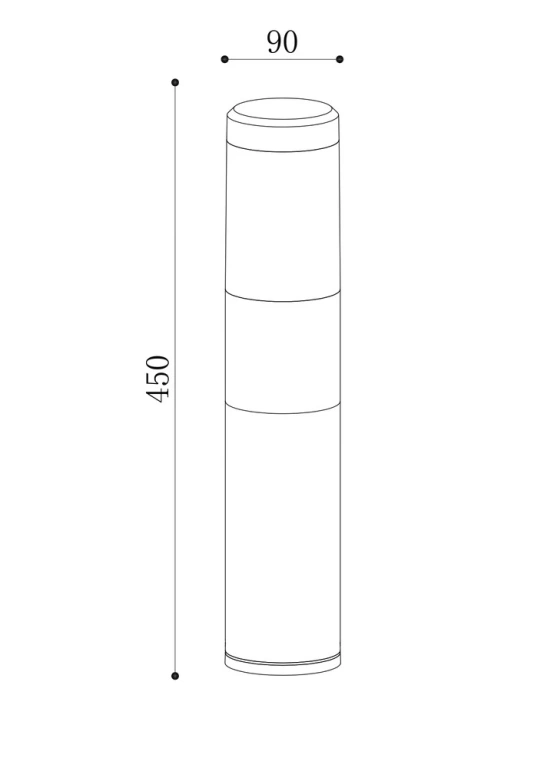 Градински стълб koln, black, maytoni, led 8w, 4000k, 450lm, o590fl-l8b4k