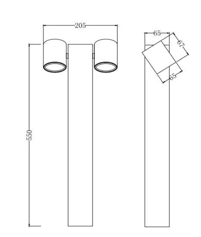 Градински стълб wall street, black, maytoni, 1xGU10, o010fl-01b