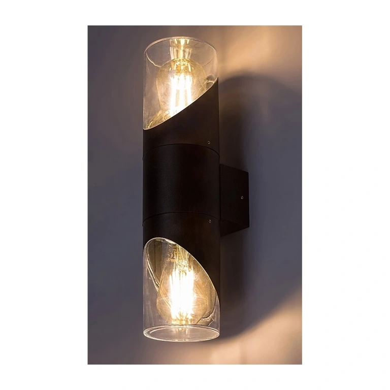 Градински аплик novigrad, black/transparent, rabalux, 2xE27, 7237