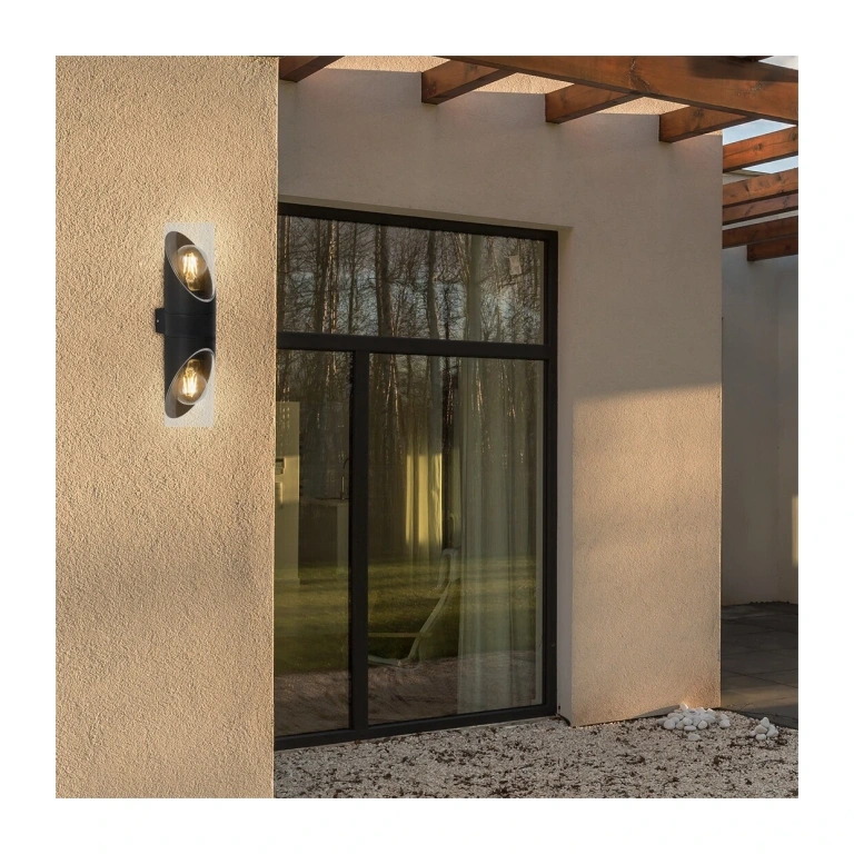 Градински аплик novigrad, black/transparent, rabalux, 2xE27, 7237