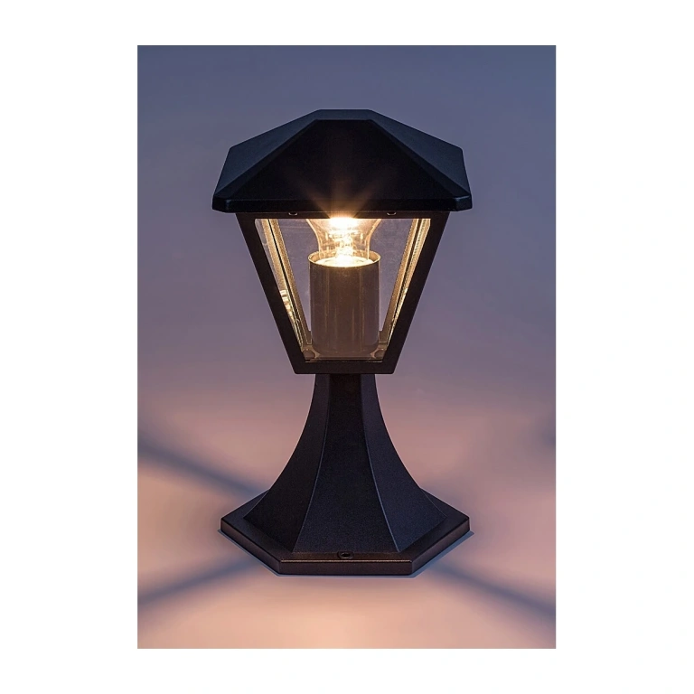 Градински стълб paravento, black/transparent, rabalux, 1xE27, 7148