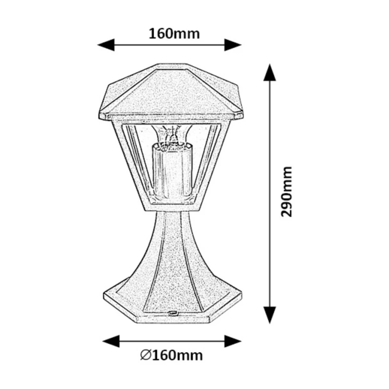 Градински стълб paravento, black/transparent, rabalux, 1xE27, 7148