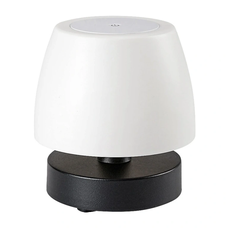 Градинска настолна лампа odera, black/white, rabalux, led 3w, 3000k, 140lm, dc 3.7v, 7040