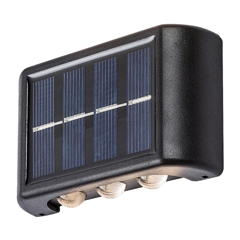 Градински аплик kangton, black, rabalux, led 1.2w, 3000k, 8lm, sensor, dc 1.2v, 77024