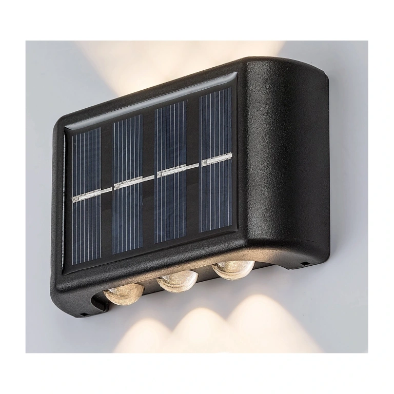 Градински аплик kangton, black, rabalux, led 1.2w, 3000k, 8lm, sensor, dc 1.2v, 77024