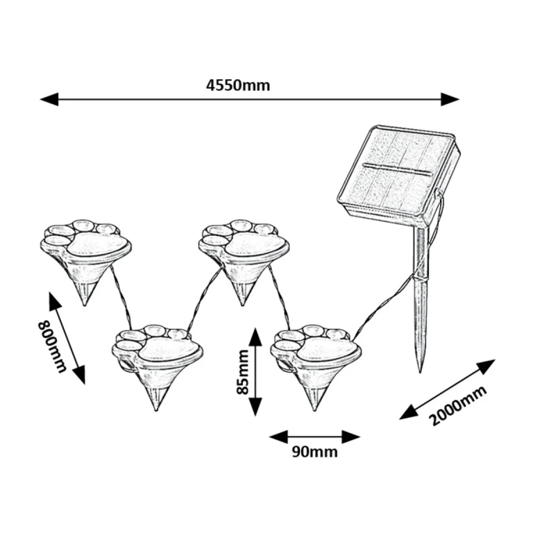 Градинско декоративно осветление wigry, black/white, rabalux, led 0.06w, 3000k, 3lm, dc 1.2v, 77001