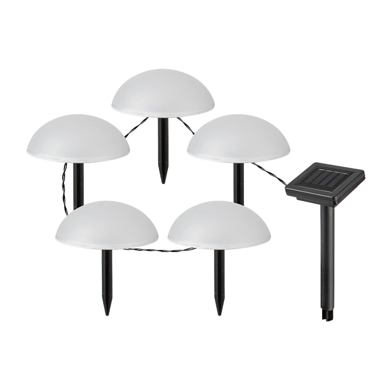 Градинско декоративно осветление treppio, black/white, rabalux, led 1w, 4000k, 1.2lm, dc 1.2v, 77008
