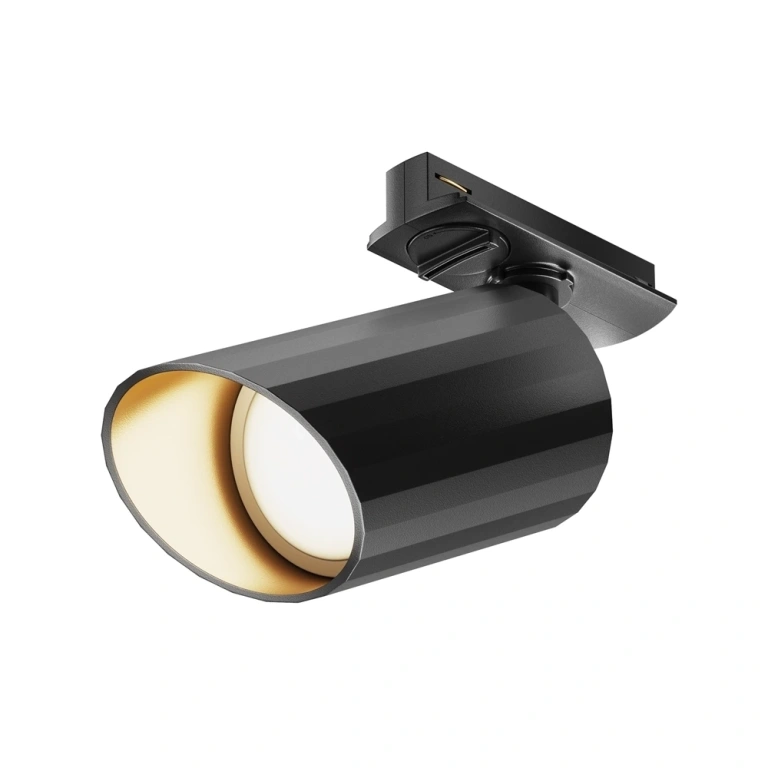 Спот lipari за монофазна шина track, black/matte gold, maytoni, 1xGU10, tr087-1-gu10-b