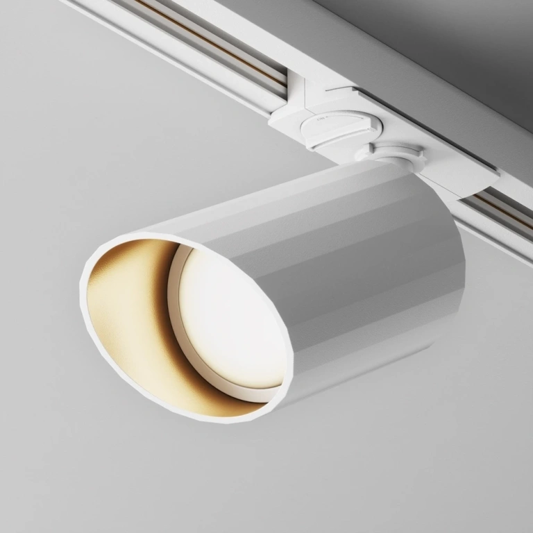 Спот lipari за монофазна шина track, white/matte gold, maytoni, 1xGU10, tr087-1-gu10-w