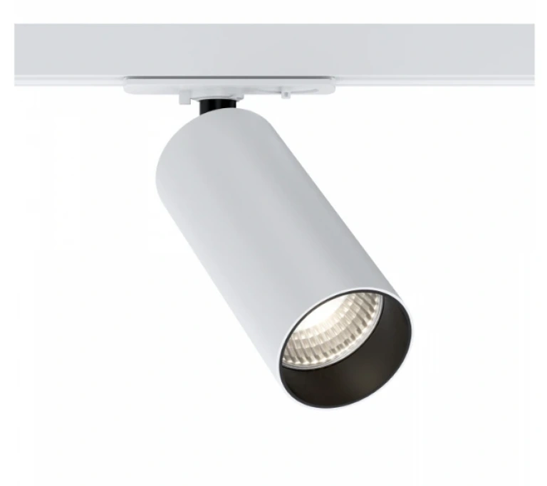 спот focus led за монофазна шина track, white, maytoni, led 12w, warm white, 900lm, tr021-1-12w3k-w-d-w