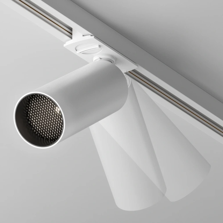 Спот focus led за монофазна шина track, white, maytoni, led 12w, neutral white, 900lm, tr021-1-12w4k-w-d-w