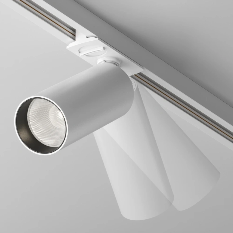 Спот focus led за монофазна шина track, white, maytoni, led 12w, neutral white, 900lm, tr021-1-12w4k-w-d-w