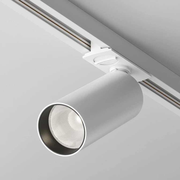 Спот focus led за монофазна шина track, white, maytoni, led 12w, neutral white, 900lm, tr021-1-12w4k-w-d-w