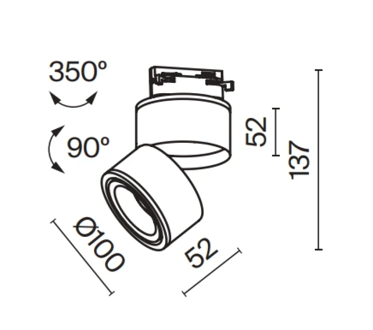 Спот yin за монофазна шина track, black, maytoni, led 15w, neutral white, 820lm, tr084-1-15w4k-b