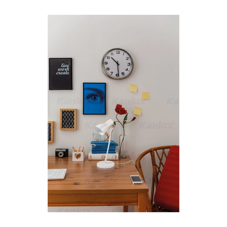 Работна лампа jusi e27, white, kanlux, 1xe27, 36270
