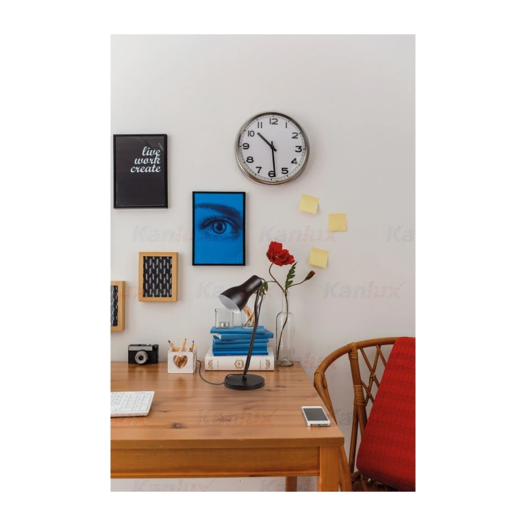 Работна лампа jusi e27, black, kanlux, 1xe27, 36271