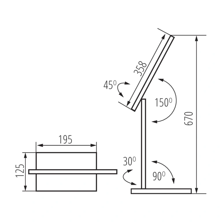 Работна лампа preda led, white, kanlux, led 7.3w, 3000/5000/6500k, 570lm, 35781