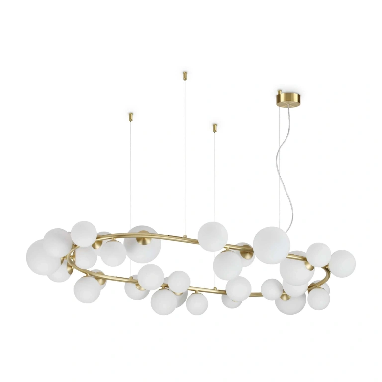 Полилей perlage, brass, ideal lux, 30xG9, 3000k, 296746