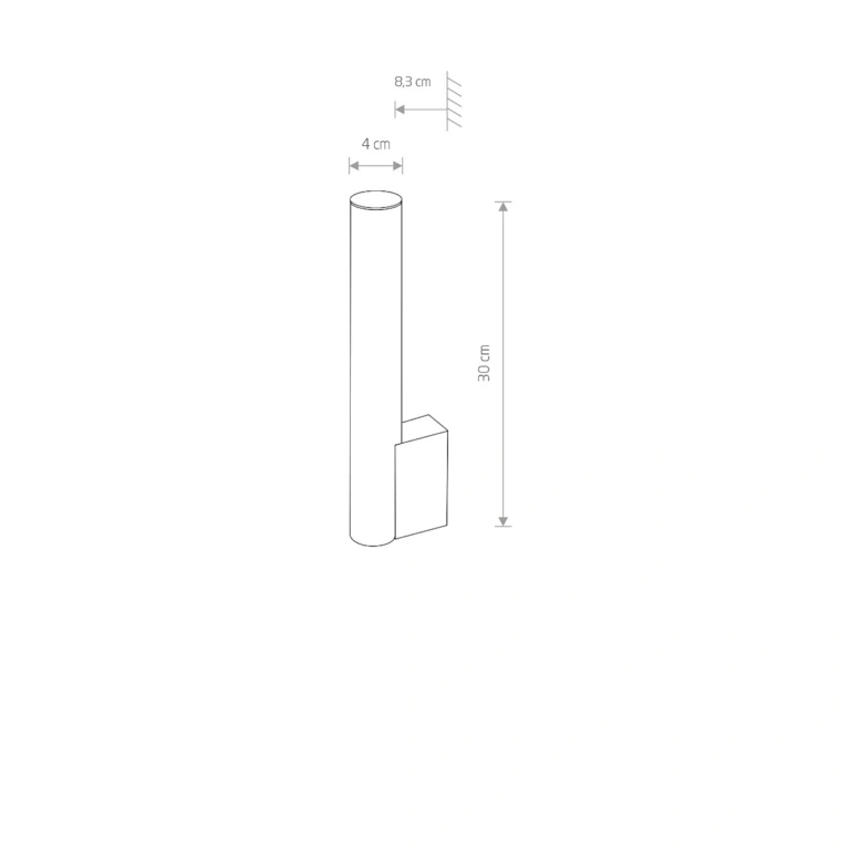 Аплик ice tube led s, chrome, nowodvorski, led 5w, 4000k, 380lm, 120°, 8121