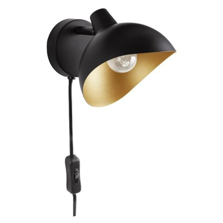Аплик GEETI, matt black+gold, nova luce, 1xE14, 9555806